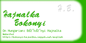 hajnalka bokonyi business card